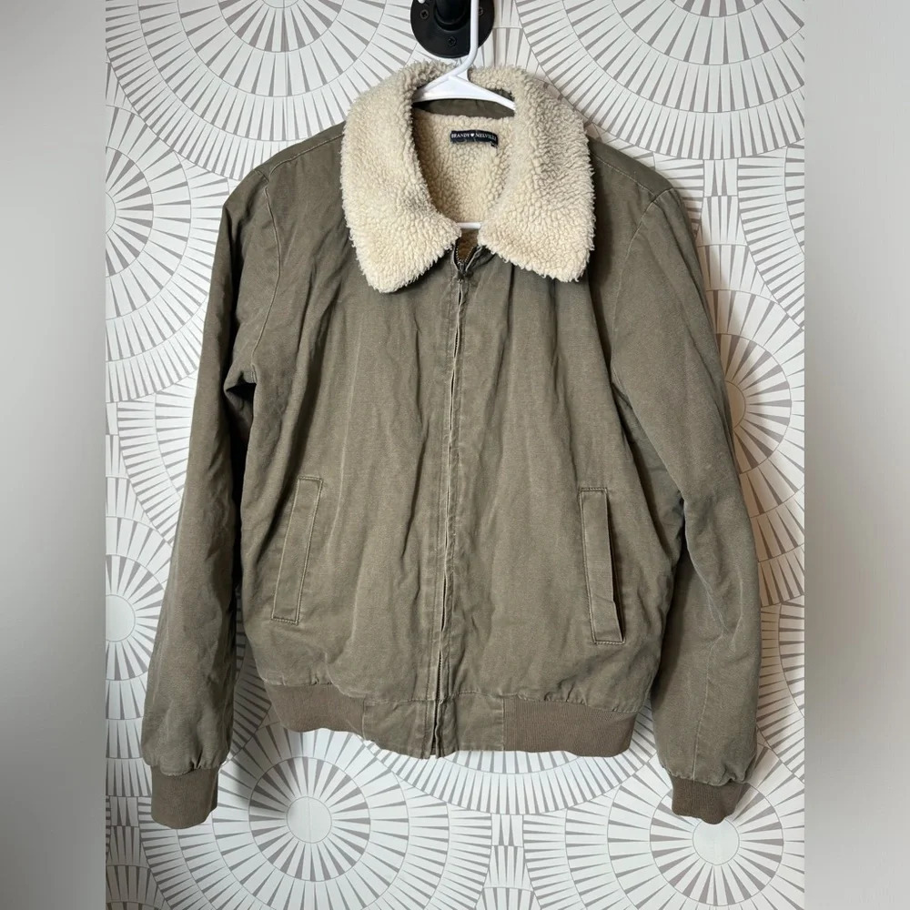 Brandy Melville Sherpa Lined Jacket Full Zipper One Size Fits Most‎